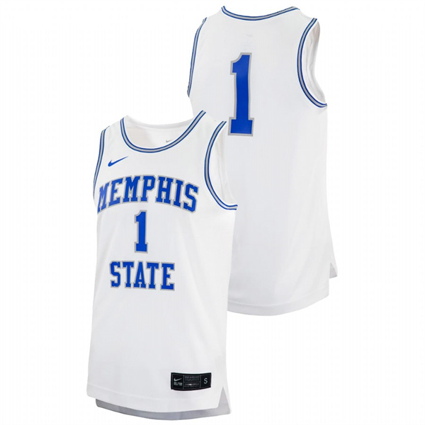 Memphis Tigers Retro White College Basketball Jersey Men Men's Jersey Memphis Tigers White Retro College Basketball Jersey