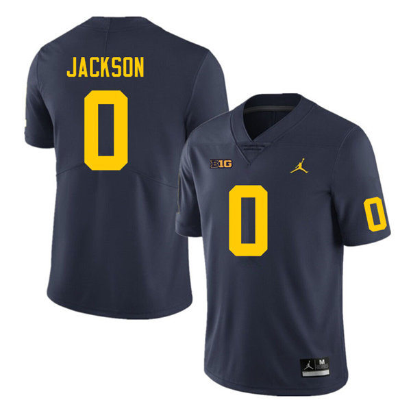 Men #0 Giles Jackson Michigan Wolverines College Football Jerseys Sale-Navy