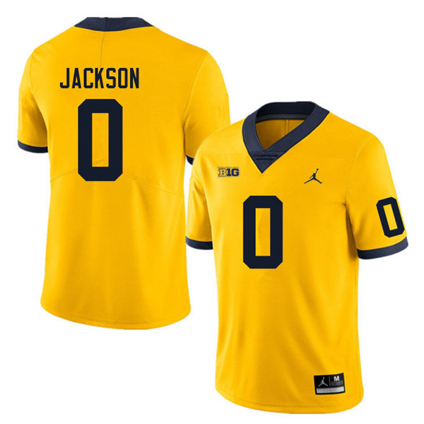 Men #0 Giles Jackson Michigan Wolverines College Football Jerseys Sale-Yellow