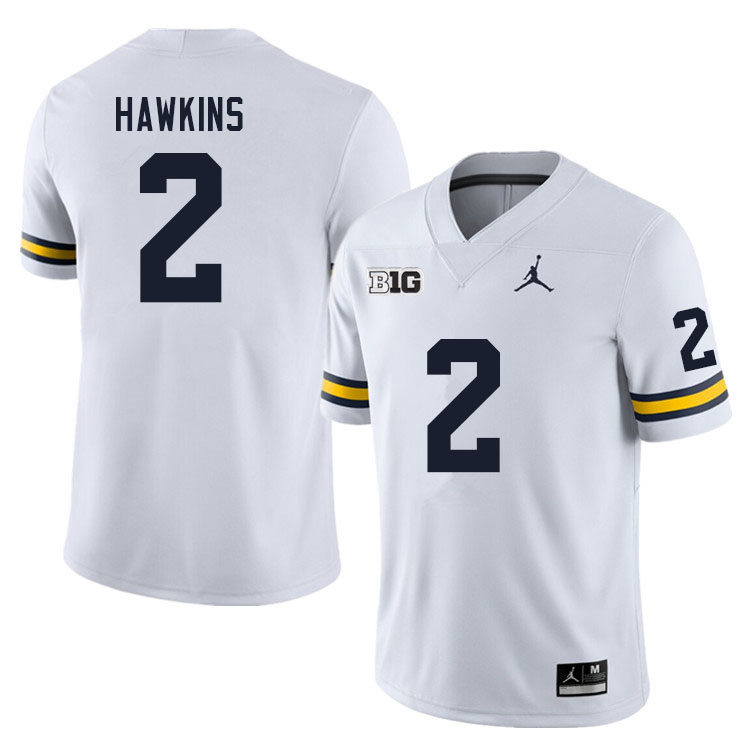 Men #2 Brad Hawkins Michigan Wolverines College Football Jerseys Sale-White