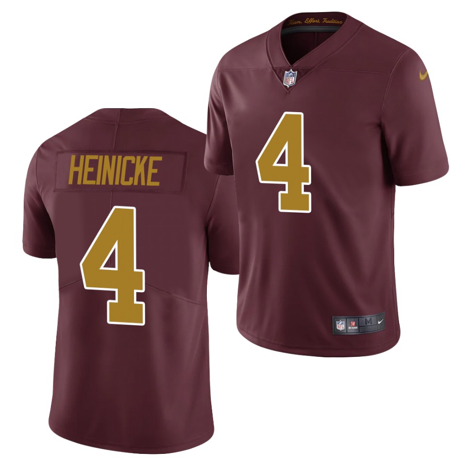 Men 's Washington Redskins #4 Taylor Heinicke Burgundy 2021 Vapor Limited Alternate Jersey