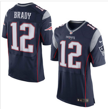 Men''s New England Patriots Tom Brady Nike Navy Blue Elite Jersey