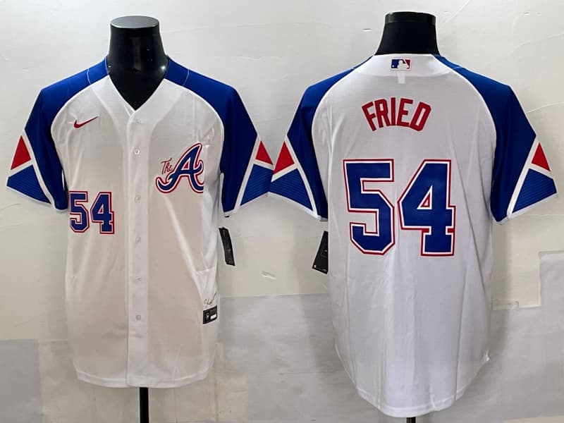 Men's   Atlanta Braves #54 Max Fried baseball Jersey