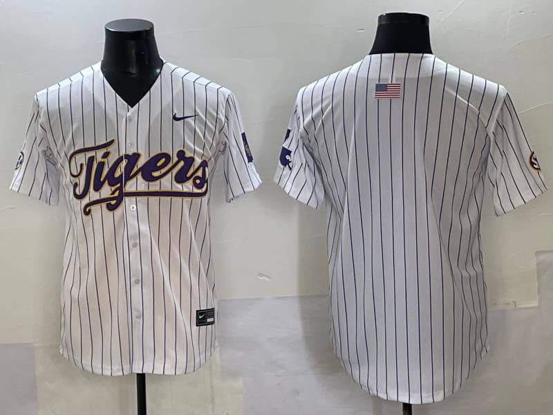 Men's   LSU Tigers  2025 World Series Vapor Premier Limited Jersey - All Stitched  blank