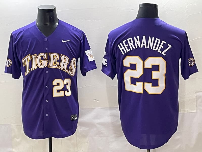 Men's   LSU Tigers 2025 World Series Champions Limited Jersey - All Stitched Luis Hernandez 23
