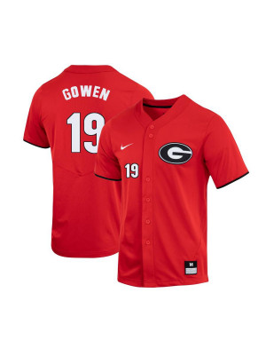 Men's #19 Jack Gowen Georgia Bulldogs Stitched Nike Red Alumni Baseball Player Jersey