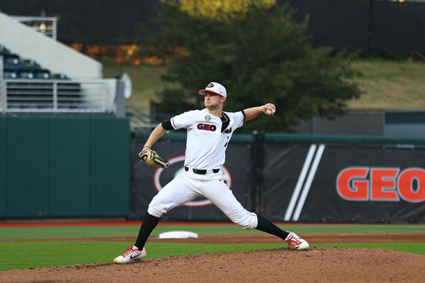 Men's #5 C.J. Smith Georgia Bulldogs Stitched Nike White Alumni Baseball Player Jersey