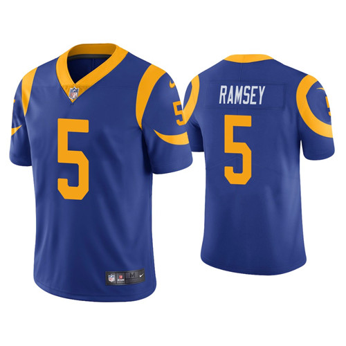 Men's #5 Jalen Ramsey Rams Vapor Limited Jersey Royal Jersey