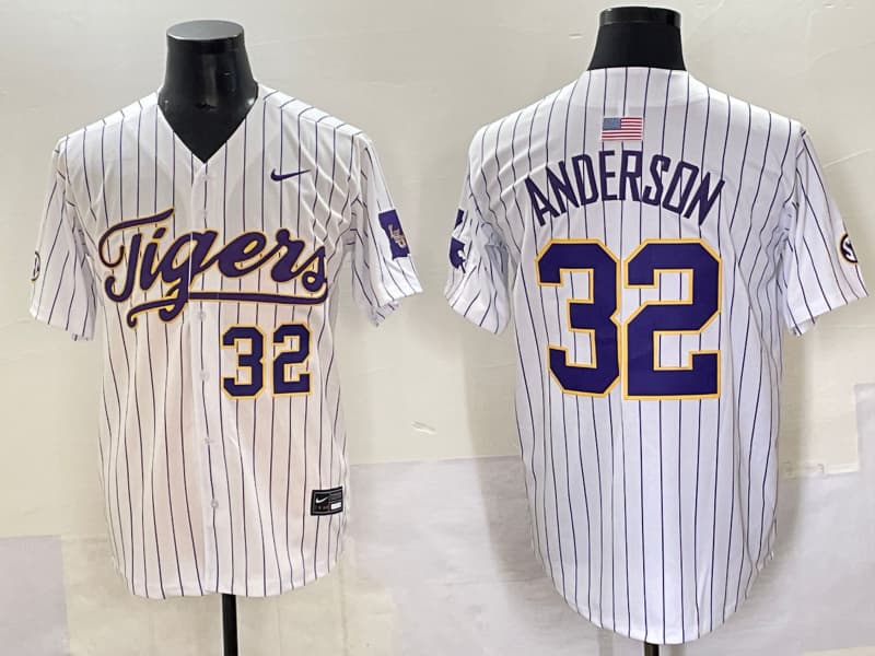 Men's  LSU Tigers  2025 World Series Champions Limited Jersey - All Stitched Kade Anderson-32