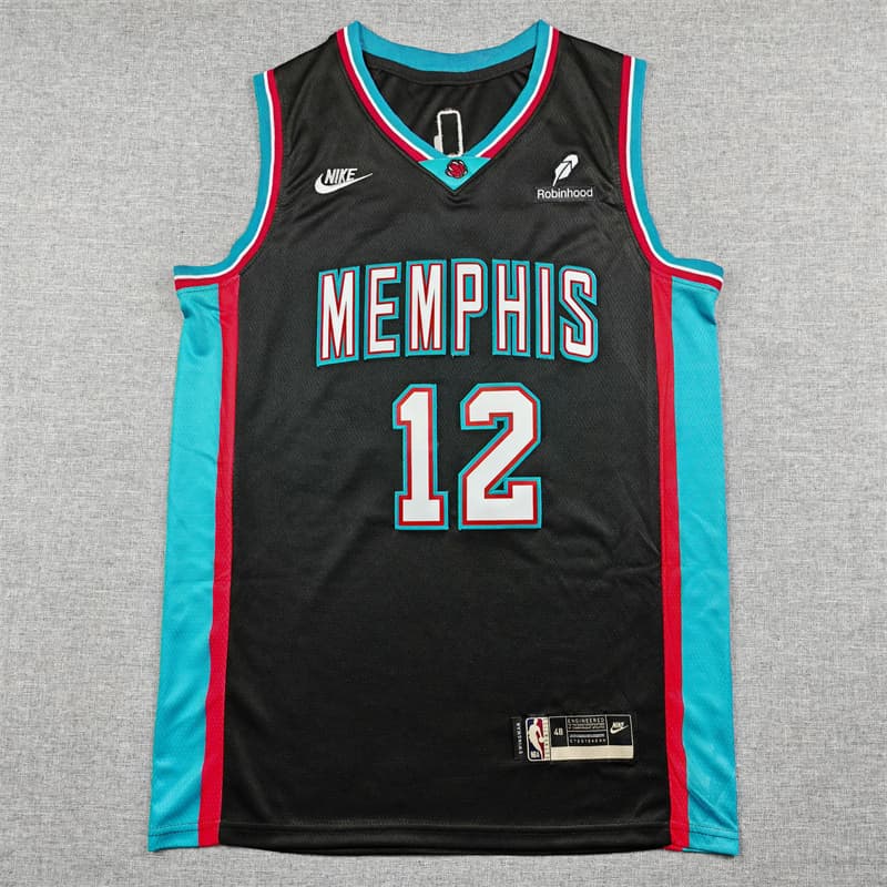 Men's  Memphis Grizzlies #12 Ja Morant Black 2025 Classic Edition Stitched Basketball Jersey