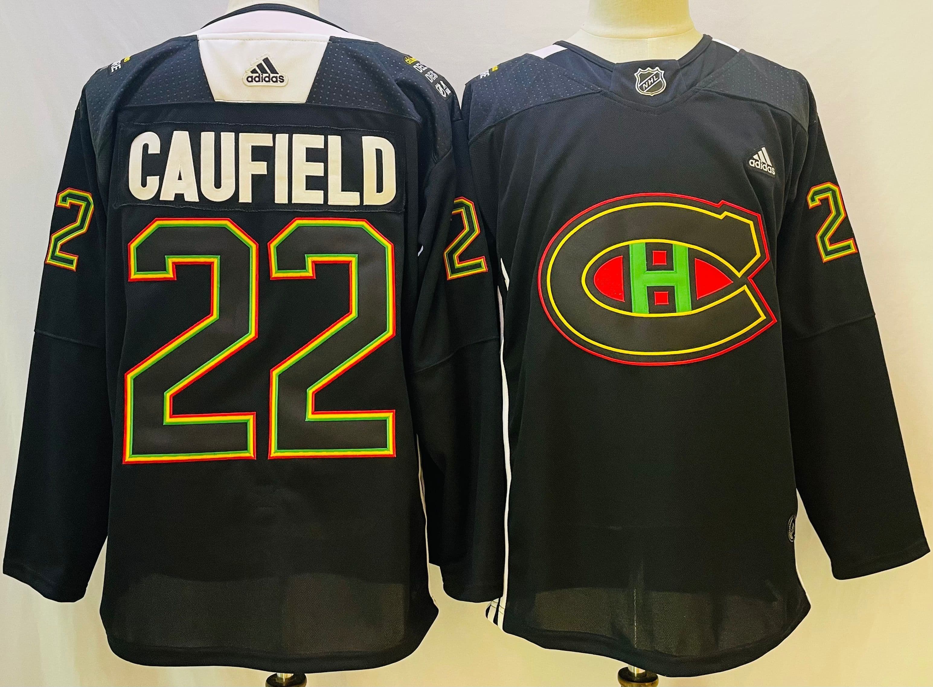 Men's  Montreal Canadiens #22 Cole Caufield   2024-25 Stitched Jersey