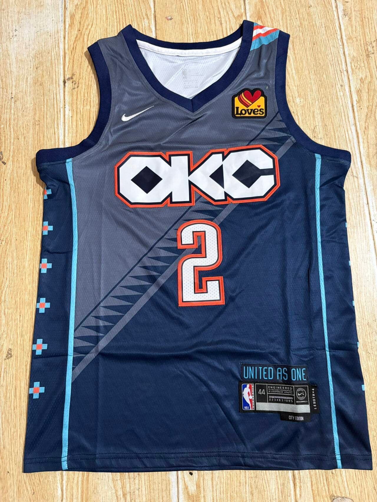 Men's  Oklahoma City Thunder #2 Shai Gilgeous-Alexander Navy Stitched Basketball Jersey