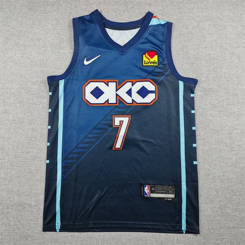 Men's  Oklahoma City Thunder #7 Chet Holmgren Navy 2025-26 City Edition Swingman Stitched Basketball Jersey