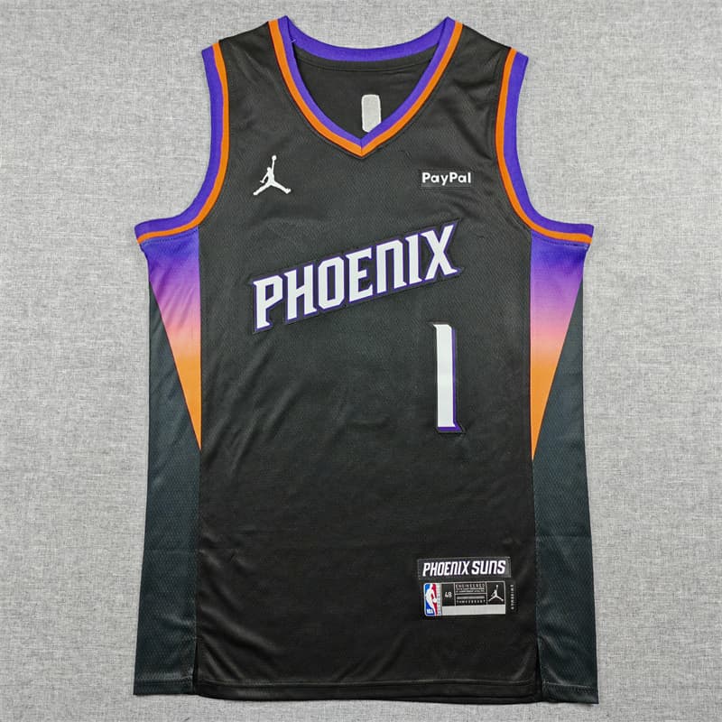 Men's  Phoenix Suns #1 Devin Booker Black 2025-26 City Edition Stitched Basketball Jersey