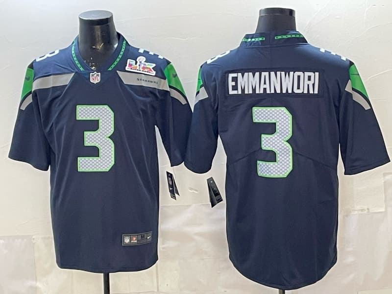 Men's  Seattle Seahawks Vapor Limited Jersey - All Stitched  EMMANWORI 3