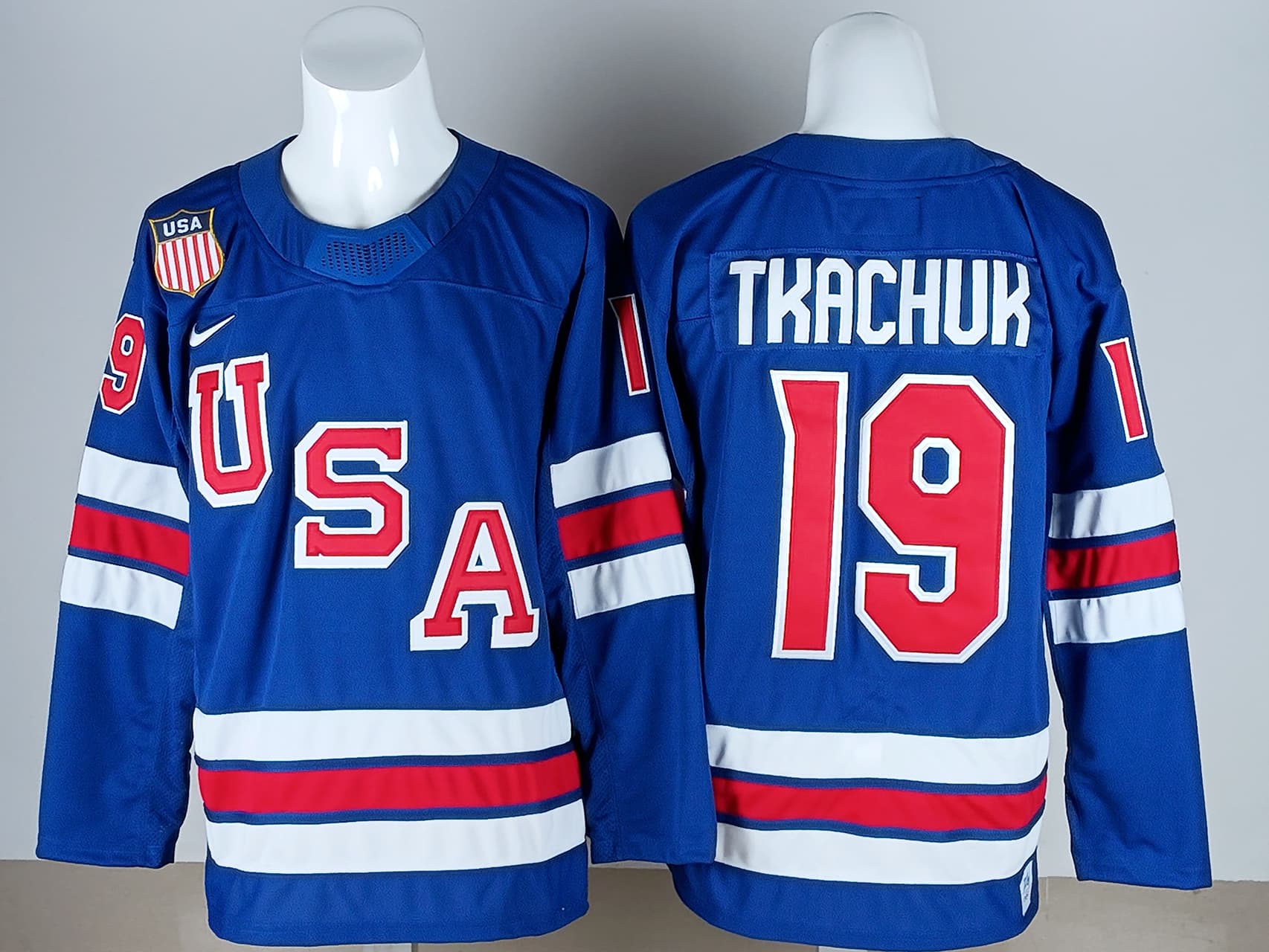 Men's  USA Hockey Matthew Tkachuk Nike White 2026 Away Replica Jersey