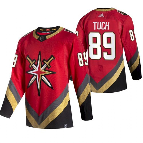 Men's  Vegas Golden Knights #89 Alex Tuch 2021 Reverse Retro Red Jersey