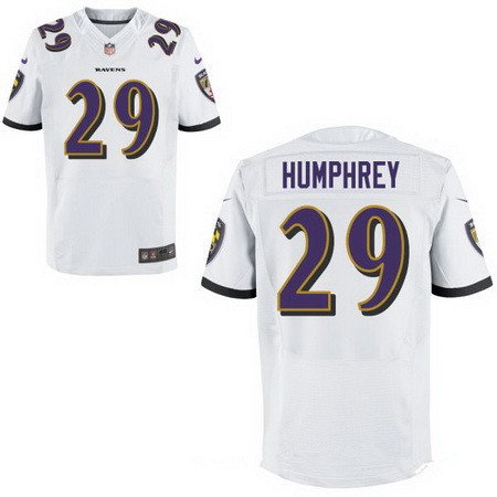Men's 2017 NFL Draft Baltimore Ravens #29 Marlon Humphrey White Road Stitched NFL Nike Elite Jersey