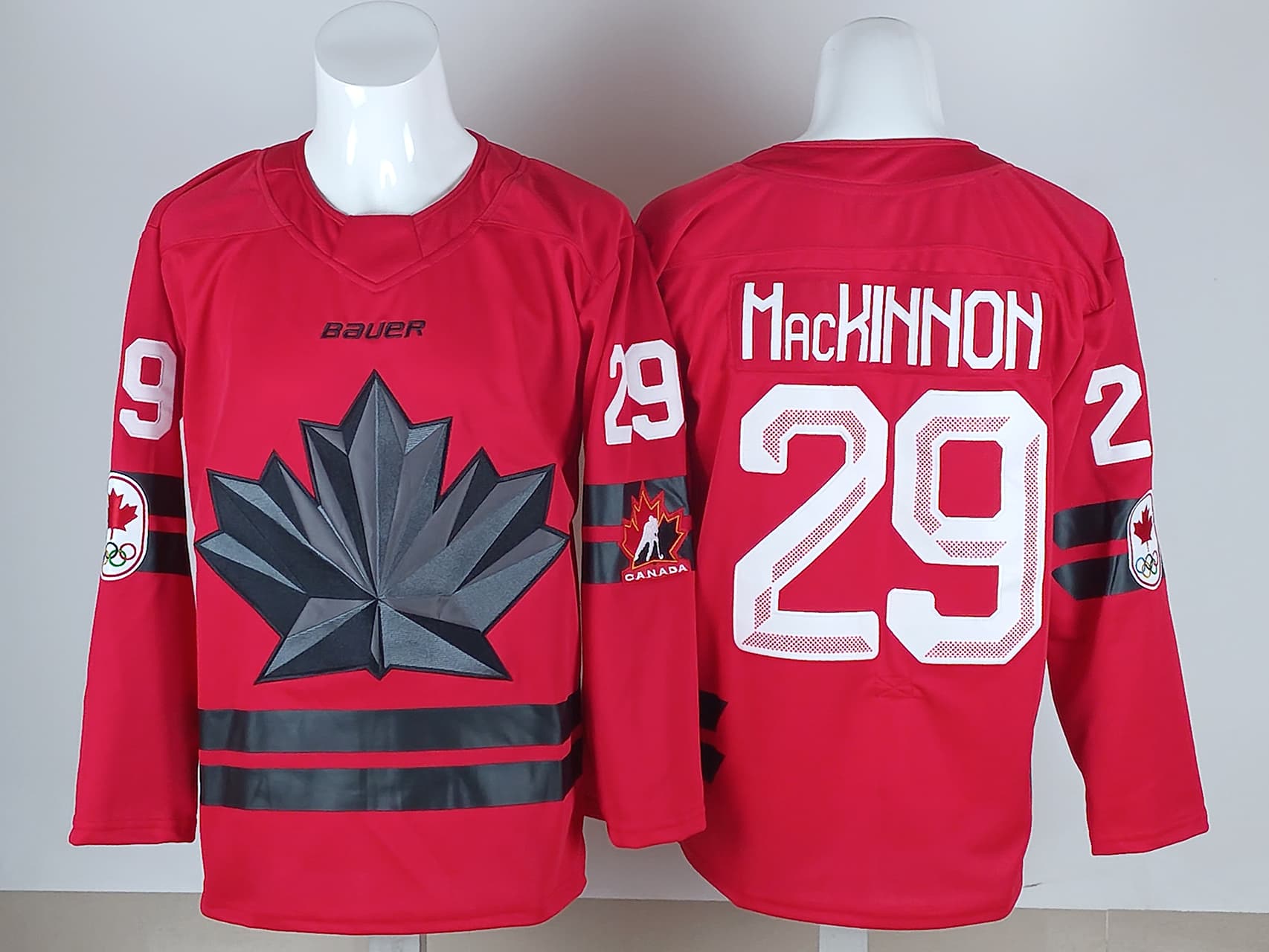 Men's 2026 Canada Olympic Premium Hockey Jersey -  All Stitched Nathan MacKinnon 29