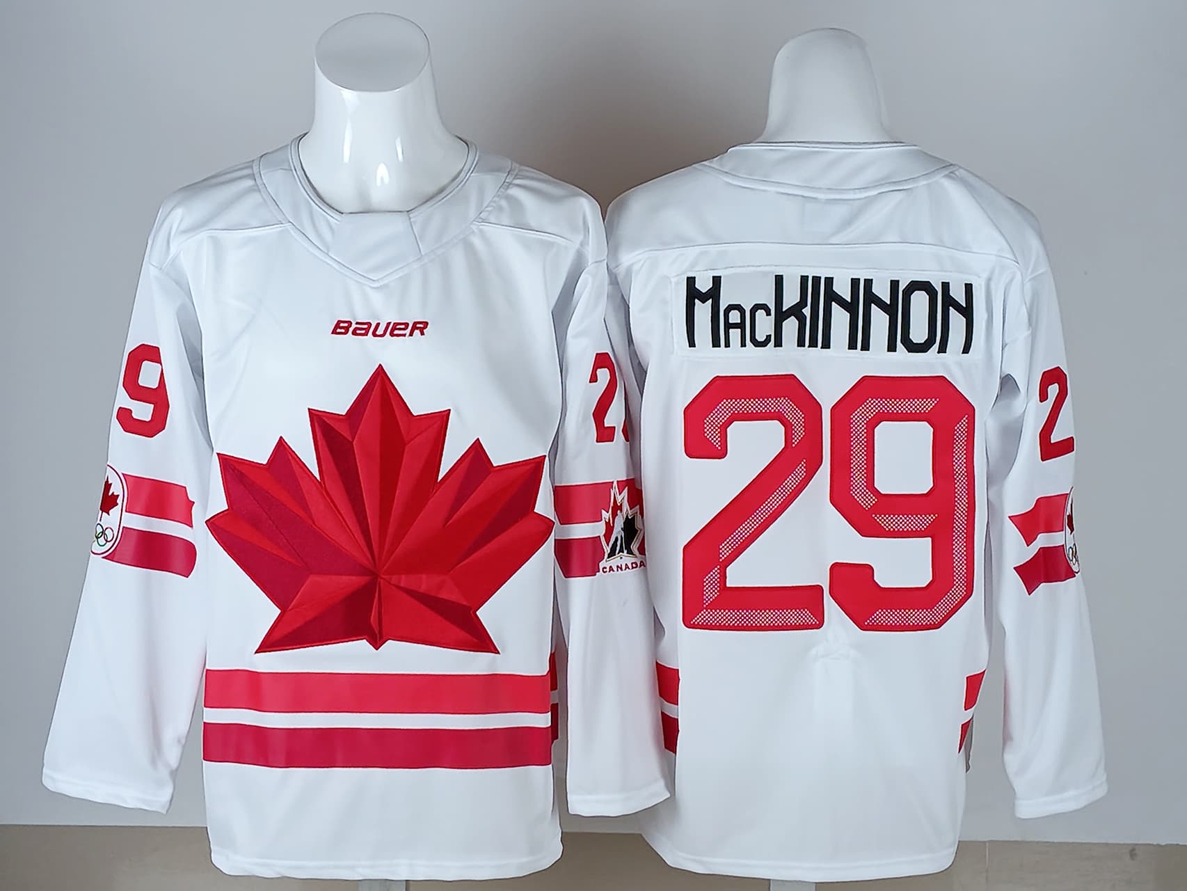 Men's 2026 Canada Olympic Premium Hockey Jersey - All Stitched Nathan MacKinnon  29