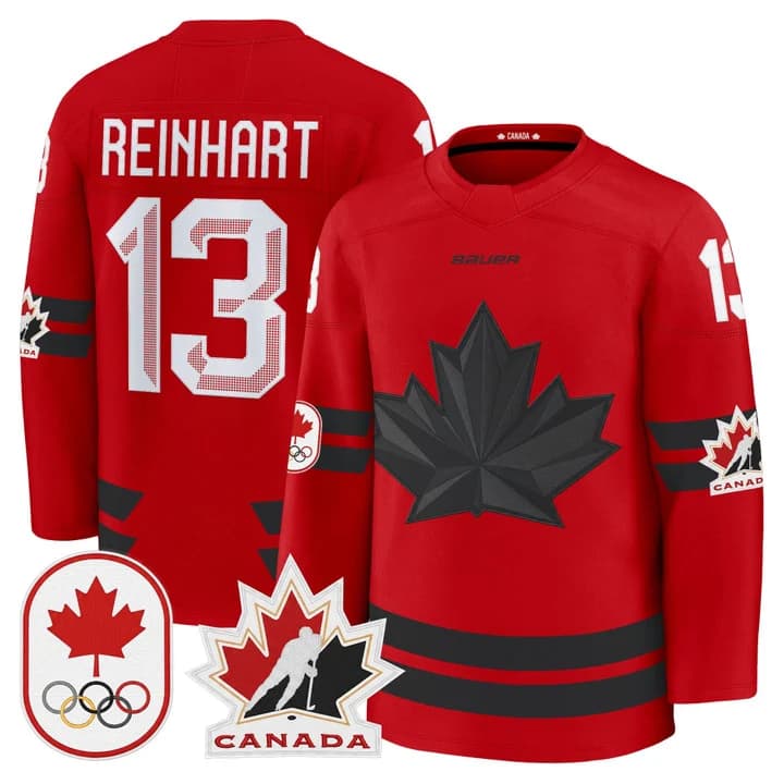 Men's 2026 Canada Olympic Premium Hockey Jersey - All Stitched Sam Reinhart  13