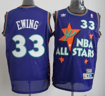 Men's Adidas NBA Jersey 1995-1996 All-Star Throwback #33 Patrick Ewing Purple Swingman