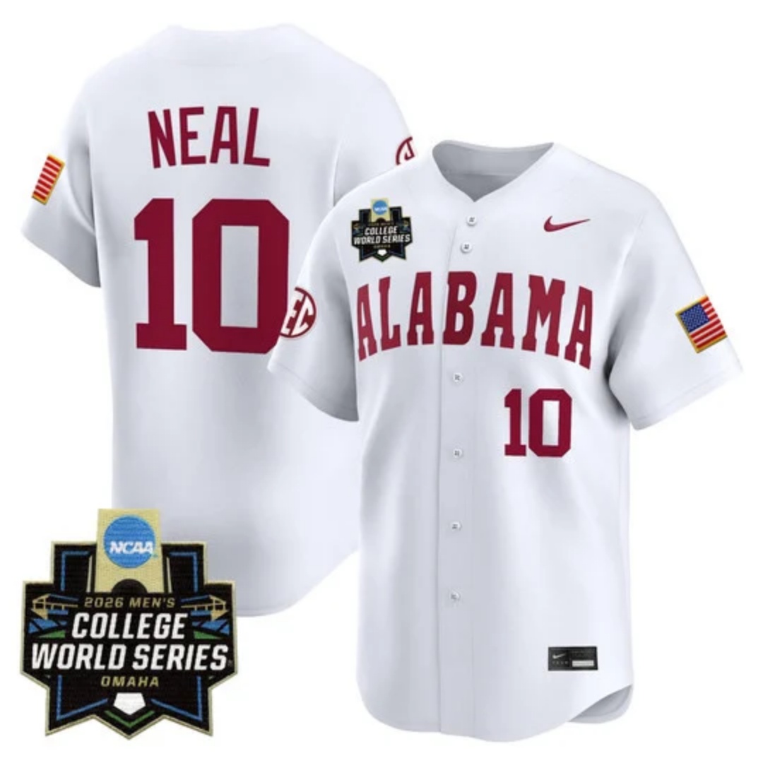 Men's Alabama 2026 World Series Vapor Premier Limited Jersey - All Stitched Brady Neal 10