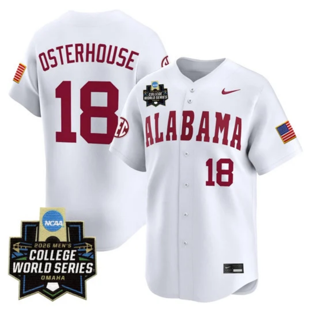Men's Alabama 2026 World Series Vapor Premier Limited Jersey - All Stitched Justin Osterhouse 18