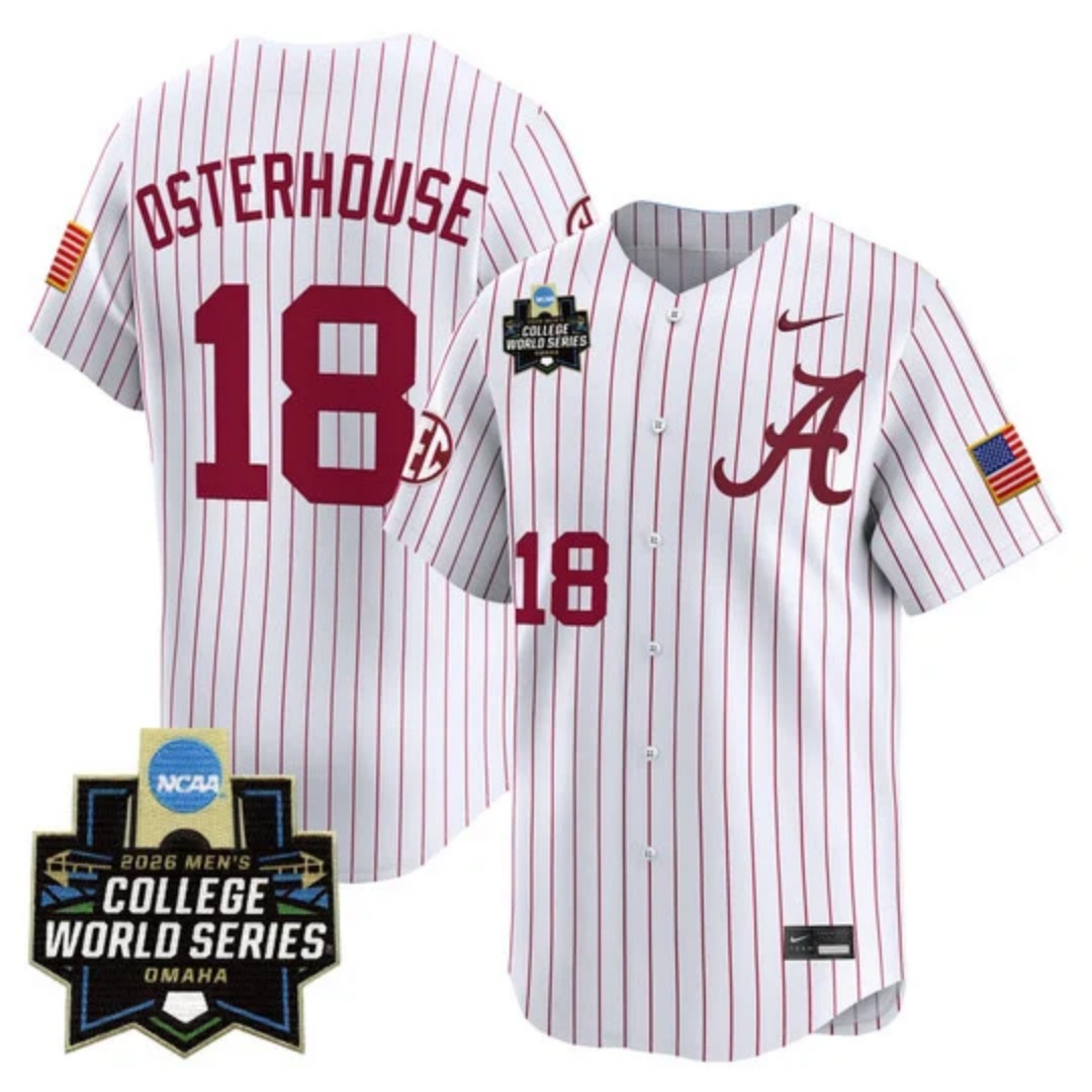 Men's Alabama 2026 World Series Vapor Premier Limited Jersey - All Stitched Justin Osterhouse18