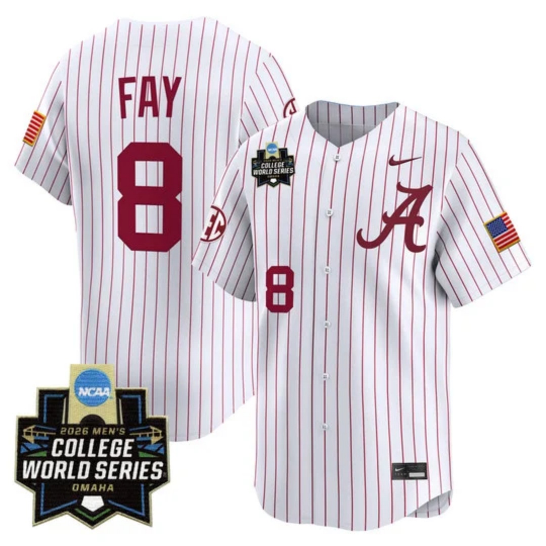 Men's Alabama 2026 World Series Vapor Premier Limited Jersey - All Stitched Tyler Fay   8