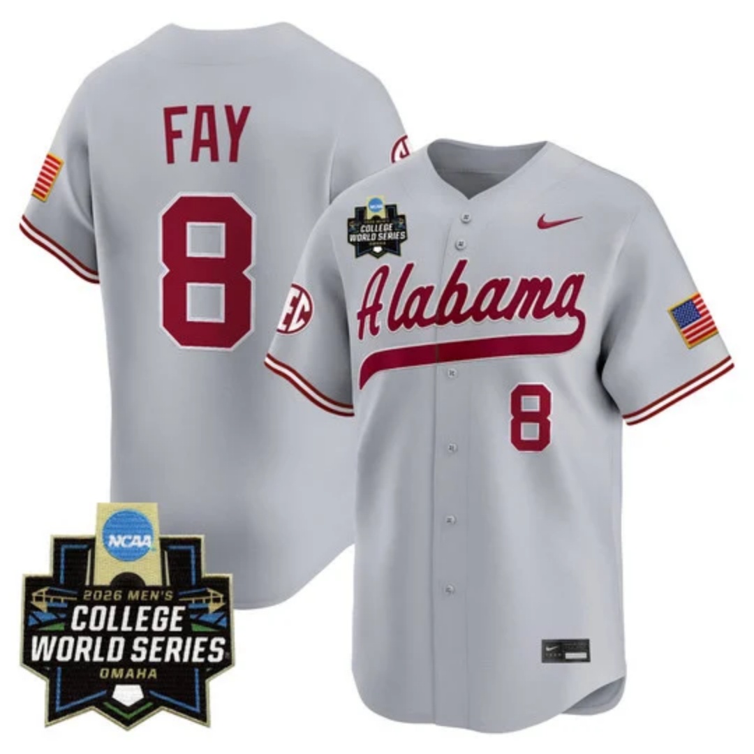 Men's Alabama 2026 World Series Vapor Premier Limited Jersey - All Stitched Tyler Fay  8