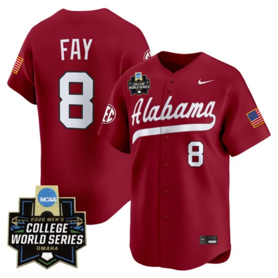Men's Alabama 2026 World Series Vapor Premier Limited Jersey - All Stitched Tyler Fay