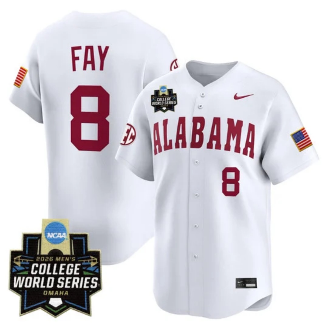 Men's Alabama 2026 World Series Vapor Premier Limited Jersey - All Stitched Tyler Fay8