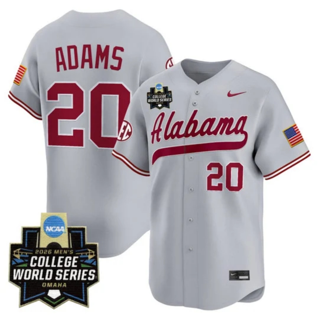 Men's Alabama 2026 World Series Vapor Premier Limited Jersey - All Stitched Zane Adams20