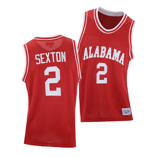 Men's Alabama Crimson Tide #2 Collin Sexton Red Throwback College Basketball Jersey