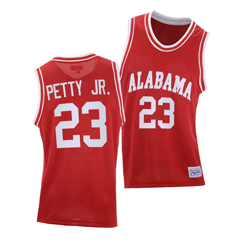 Men's Alabama Crimson Tide #23 John Petty Jr. Red Throwback College Basketball Jersey