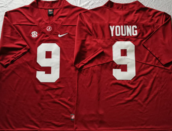 Men's Alabama Crimson Tide #9 Bryce Young Nike Red Football Jersey