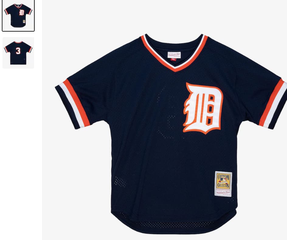 Men's Alan Trammell Detroit Tigers Navy 1984 Mesh Batting Practice Jersey