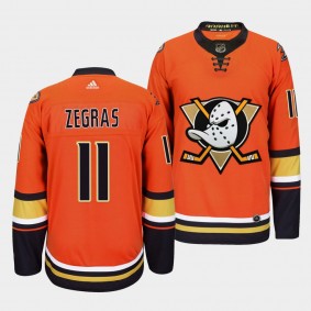 Men's Anaheim Ducks #11 Trevor Zegras Orange Authentic Adidas