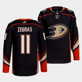 Men's Anaheim Ducks #11 Trevor Zegras Orange Authentic Adidas black