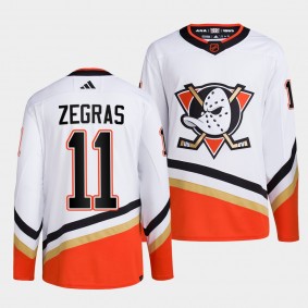 Men's Anaheim Ducks #11 Trevor Zegras White 2022-23 Reverse Retro