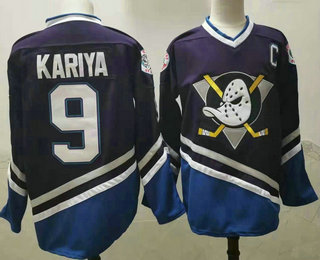 Men's Anaheim Ducks #9 Paul Kariya 1995-96 Purple CCM Vintage