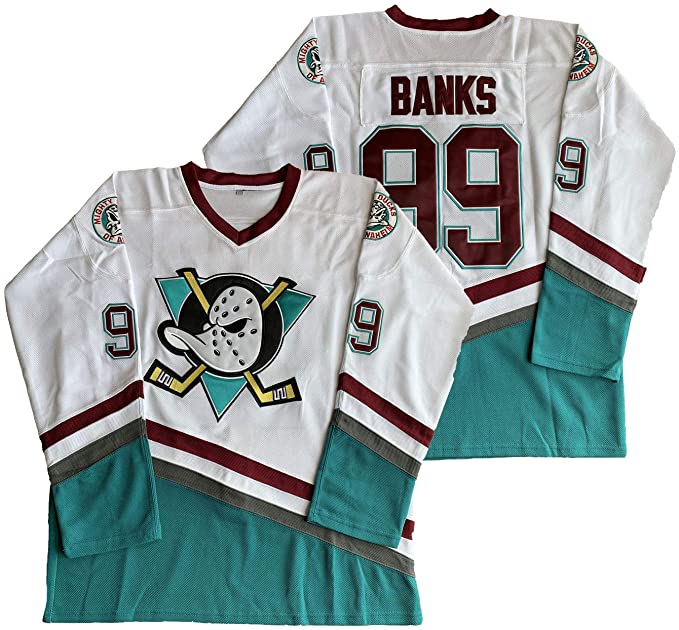 Men's Anaheim Ducks #99 Adam Banks Mighty Ducks 1995-96 Mighty