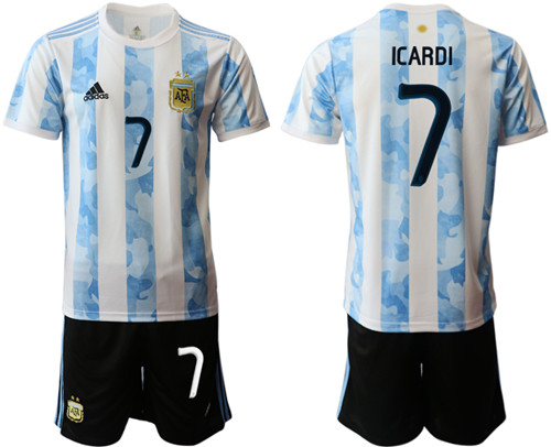 Men's Argentina #7 Icardi home Jersey