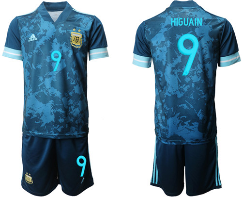 Men's Argentina #9 Higuain away Jersey