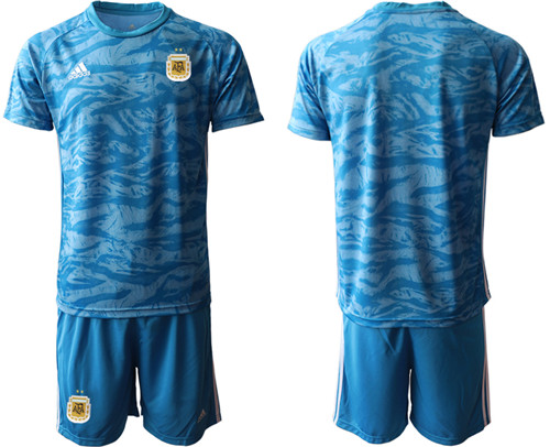 Men's Argentina Blank blue goalkeeper Jersey