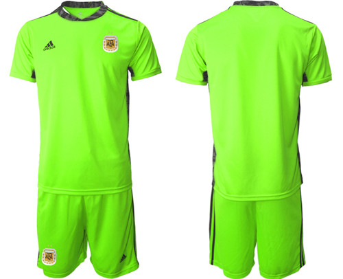 Men's Argentina Blank fluorescent green goalkeeper Jersey