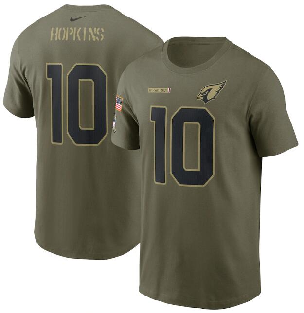 Men's Arizona Cardinals #10 DeAndre Hopkins 2021 Olive Salute To Service Legend