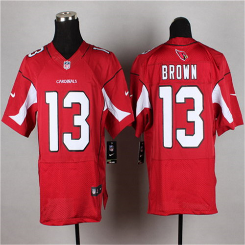 Men's Arizona Cardinals #13 Jaron Brown Red Nik Elite Stitched Jersey