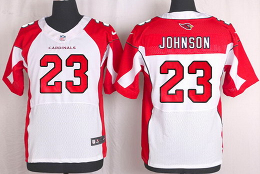 Men's Arizona Cardinals #23 Chris Johnson White Road NFL Nike Elite Jersey